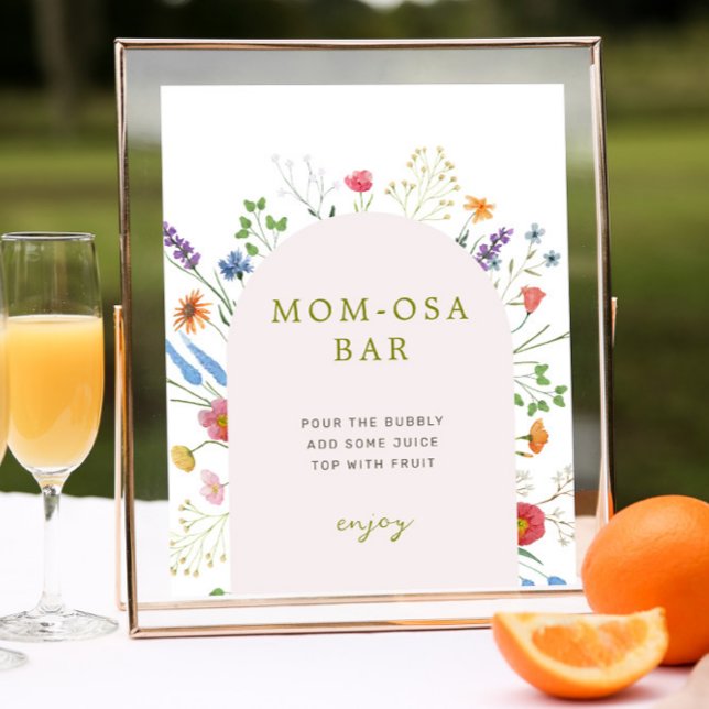 Colourful Wildflower Baby Shower Momosa Bar Sign (Creator Uploaded)