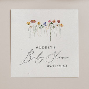 Colourful Wildflower Baby Shower Napkins