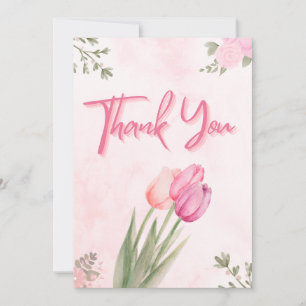 Colourful Wildflower Baby Shower Thank You Card