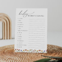 Colourful Wildflower Baby Word Scramble Card