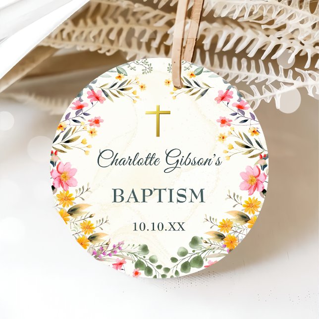 Colourful Wildflower Baptism Favour Tags (Creator Uploaded)