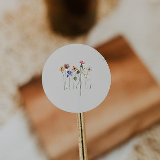 Colourful Wildflower | Beige Envelope Seals