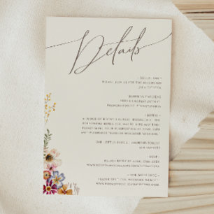 Colourful Wildflower   Beige Garden Details Enclosure Card