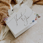 Colourful Wildflower Beige Garden Folded Thank You Card<br><div class="desc">This colourful wildflower beige garden folded thank you card is perfect for your simple, whimsical boho rainbow summer wedding. The bright, enchanted pink, yellow, orange, and gold colour florals give this product the feel of a minimalist elegant vintage hippie spring garden. The modern design is artsy and delicate, portraying a...</div>