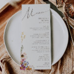 Colourful Wildflower | Beige Garden Wedding Dinner Menu<br><div class="desc">This colourful wildflower | beige garden wedding dinner menu is perfect for your simple, whimsical boho rainbow summer wedding. The bright, enchanted pink, yellow, orange, and gold colour florals give this product the feel of a minimalist elegant vintage hippie spring garden. The modern design is artsy and delicate, portraying a...</div>