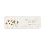 Colourful Wildflower | Beige Return Address Label<br><div class="desc">This colourful wildflower | beige return address label is perfect for your simple, whimsical boho rainbow summer wedding. The bright, enchanted pink, yellow, orange, and gold colour florals give this product the feel of a minimalist elegant vintage hippie spring garden. The modern design is artsy and delicate, portraying a classic...</div>
