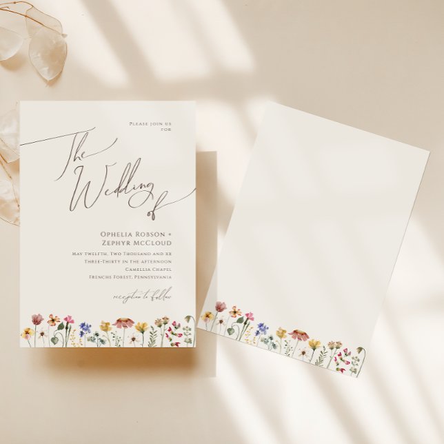 Colourful Wildflower | Beige The Wedding Of Invitation (Creator Uploaded)
