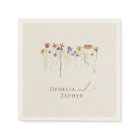 Colourful Wildflower | Beige Wedding Napkins