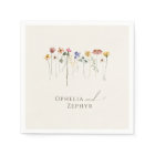 Colourful Wildflower | Beige Wedding Napkins