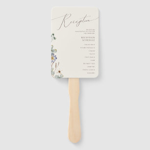 Colourful Wildflower   Beige Wedding Program Hand Fan