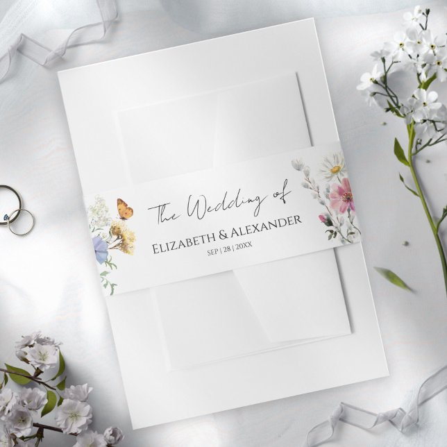 Colourful Wildflower | Boho Invitation Belly Band (Creator Uploaded)