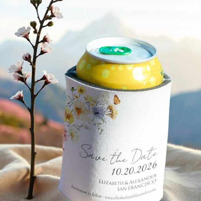 Colourful Wildflower | Boho Wedding Can Cooler (Creator Uploaded)