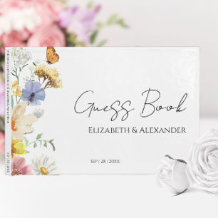 Colourful Wildflower Boho Wedding Guest Book