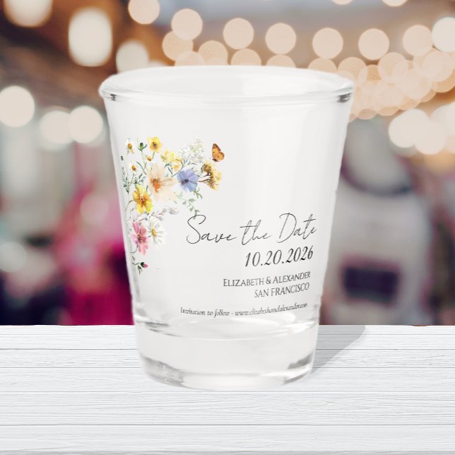 Colourful Wildflower | Boho Wedding Shot Glass (Creator Uploaded)
