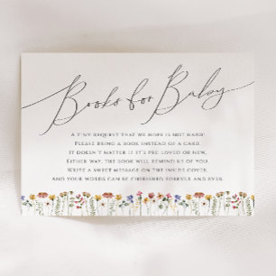 Colourful Wildflower Books For Baby Enclosure Card