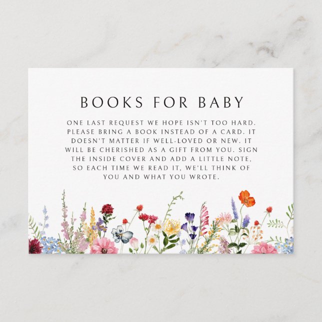Colourful Wildflower Books for Baby Enclosure Card (Front)