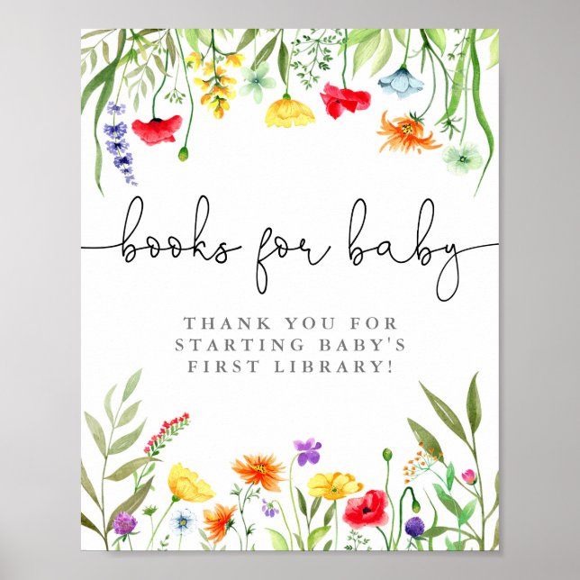 Colourful Wildflower books for baby sign (Front)