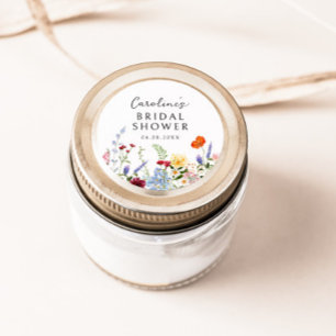 Colourful Wildflower Border Classic Round Sticker