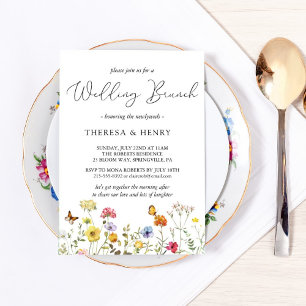 Colourful Wildflower Botanical Wedding Brunch Invitation