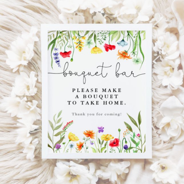 Colourful Wildflower bouquet bar flower bar sign (Creator Uploaded)