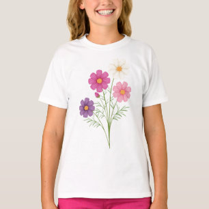 Colourful Wildflower Bouquet Girls' T-Shirt Cute F