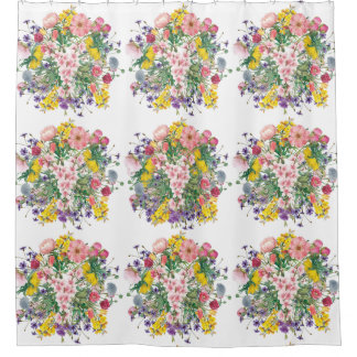 Colourful Wildflower Bouquet Shower Curtain