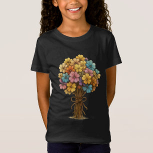 Colourful Wildflower Bouquet Whimsical Art T-Shirt