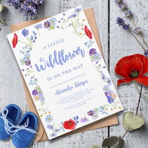 Colourful Wildflower Boy Baby Shower Invitation