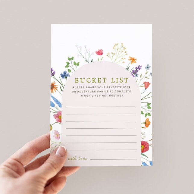 Colourful Wildflower Bridal Shower Bucket List Ide Advice Card (Creator Uploaded)