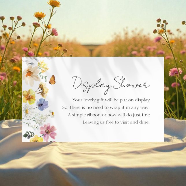 Colourful Wildflower Bridal Shower Display Shower Enclosure Card (Creator Uploaded)