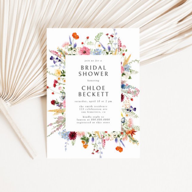 Colourful Wildflower Bridal Shower Invitation (Creator Uploaded)