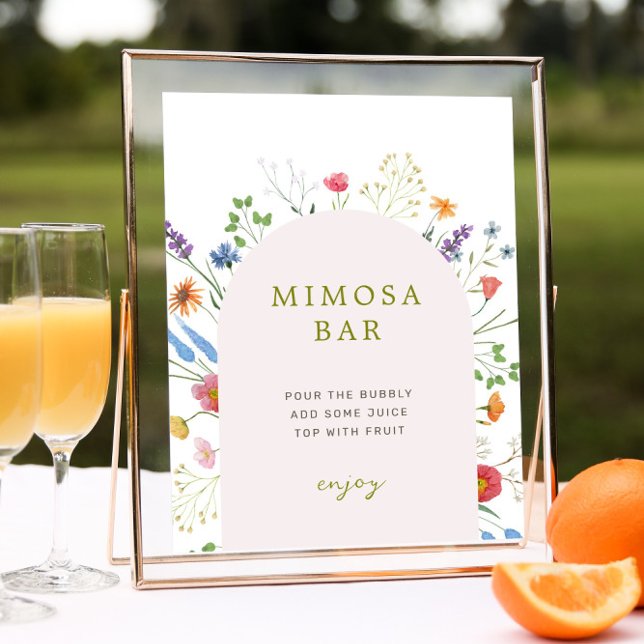 Colourful Wildflower Bridal Shower Mimosa Bar Sign (Creator Uploaded)