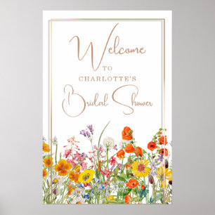 Colourful Wildflower Bridal Shower Welcome Poster