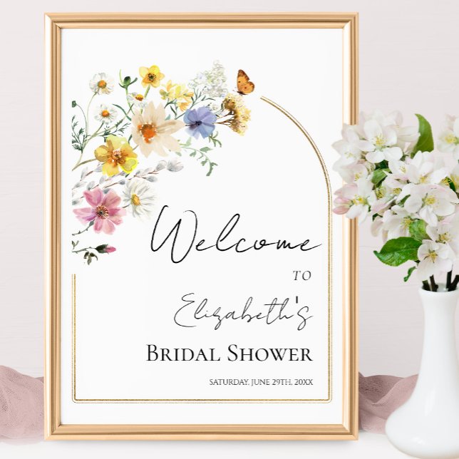 Colourful Wildflower Bridal Shower Welcome Sign (Creator Uploaded)