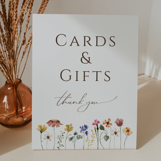 Colourful Wildflower Cards and Gifts Birthday Part Pedestal Sign (Creator Uploaded)