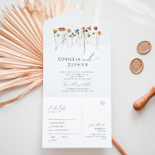 Colourful Wildflower   Casual Seal And Send All In One Invitation