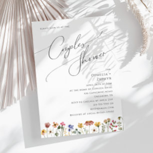 Colourful Wildflower   Couples Shower Invitation