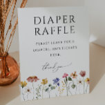 Colourful Wildflower Diaper Raffle Baby Shower Pedestal Sign<br><div class="desc">This colourful wildflower diaper raffle baby shower pedestal sign is perfect for your simple, whimsical boho rainbow summer baby shower. The bright, enchanted pink, yellow, orange, and gold colour florals give this product the feel of a minimalist elegant vintage hippie spring garden. The modern design is artsy and delicate, portraying...</div>