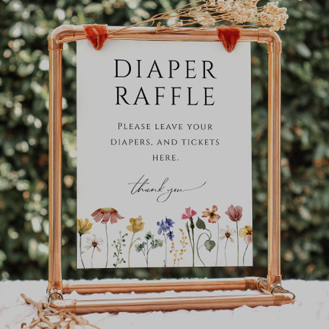 Colourful Wildflower Diaper Raffle Baby Shower Sig Poster (Creator Uploaded)