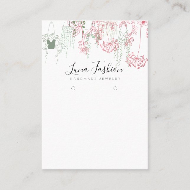 Colourful Wildflower Earring Collection Display Calling Card (Front)