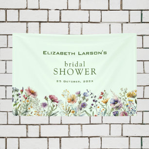 Colourful Wildflower Floral Bridal Shower Banner