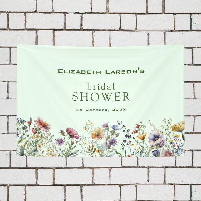 Colourful Wildflower Floral Bridal Shower Banner (Creator Uploaded)