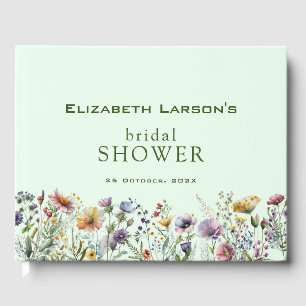 Colourful Wildflower Floral Bridal Shower Guest Book