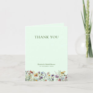 Colourful Wildflower Floral Bridal Shower Thank You Card