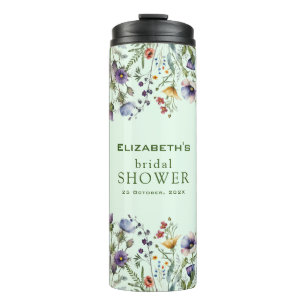 Colourful Wildflower Floral Bridal Shower Thermal Tumbler