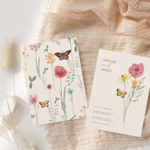 Colourful Wildflower Floral Butterfly Wedding