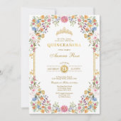 Colourful Wildflower Floral Garden Quinceanera Invitation (Front)