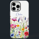 Colourful Wildflower Floral Personalised Name iPhone 16 Pro Max Case<br><div class="desc">Colourful Wildflower Floral Personalised Name iPhne 16 Cases Phone Cases features your custom personalised name in modern calligraphy script typography. Give a personalised gift for Christmas,  birthday,  holidays,  Mothers' Day to mum,  sister,  best friends,  teachers and more. Designed by Evco Studio www.zazzle.com/store/evcostudio</div>