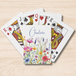 Colourful Wildflower Floral Personalised Name Playing Cards<br><div class="desc">Colourful Wildflower Floral Personalised Name Playing Cards features your custom personalised name in modern calligraphy script typography. Perfect for school,  work,  sports and home. Give a personalised gift for Christmas,  birthday,  holidays,  Mothers' Day to mum,  sister,  best friends,  teachers and more. Designed by Evco Studio www.zazzle.com/store/evcostudio</div>