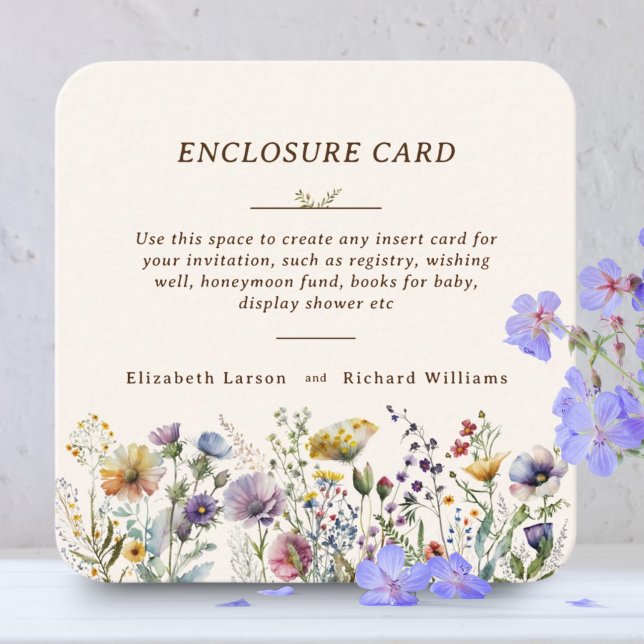Colourful Wildflower Floral Watercolor Wedding Enclosure Card (Creator Uploaded)